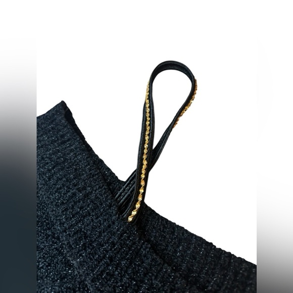 Cider Black Off-Shoulder Crop Top S - Picture 4 of 6